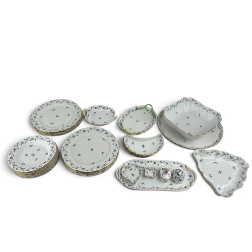 A HAND PAINTED HEREND PART DINNER SERVICE DECORATED FLORAL MOTIFS AND ...