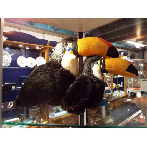 85 - A graduated pair of plush Guinness Toucan's 'Big Arthur' and 'Little Arthur' exclusively from James ... 