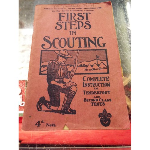 77 - A selection of Kent Home Guard Insignia an LDV arm band, WWII Boy Scouts woolen shirt, badge and boo... 