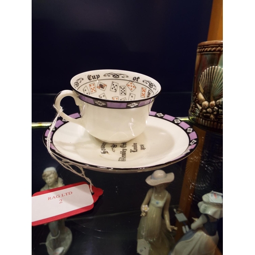 2 - An Aynsley cup and saucer 'Souvenir of Wembley Exhibition 1924 The Cup of Knowledge'
