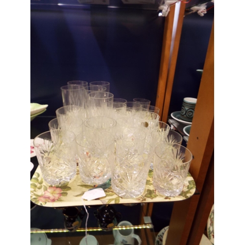 45 - A set of Rock Crystal to include wine, whisky tumblers etc