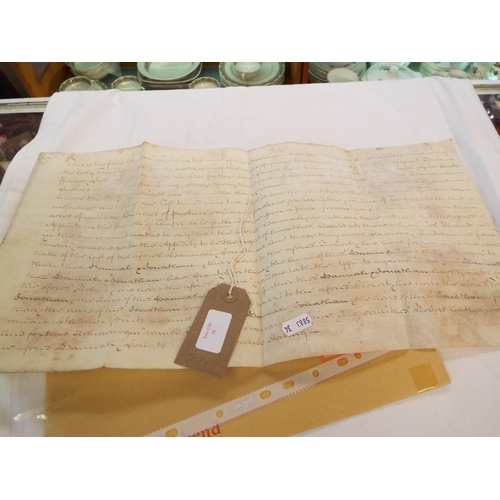 56 - A parchment relating to King George I, a reference to the Holy Trinity