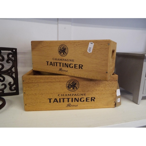 326 - Two Tattinger Champagne wooden boxes