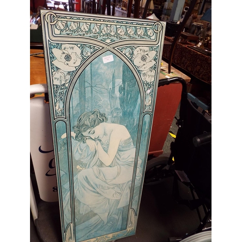 650 - A Mucha print on board