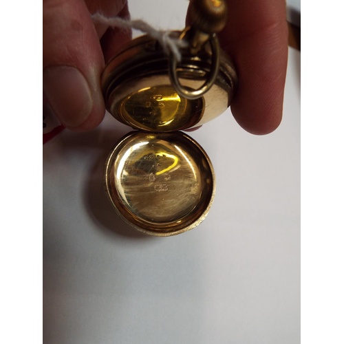 179 - A 9ct gold cased ladies pocket watch the pictorial dial depicting a suffragette vote for women with ... 