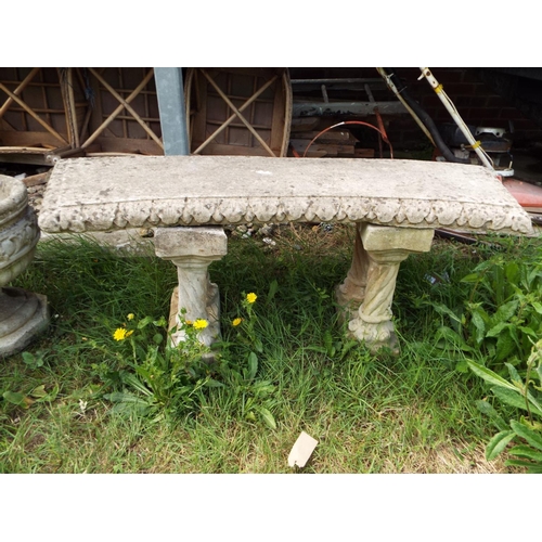162 - A curved concrete garden seat