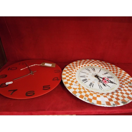 173 - Two kitchen quartz wall clocks