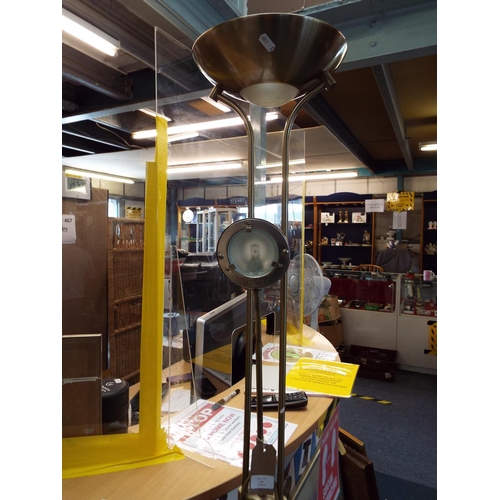 184 - A brushed steel uplighter