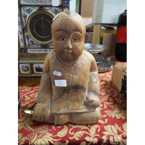 192 - A carved hardwood Oriental seated gent
