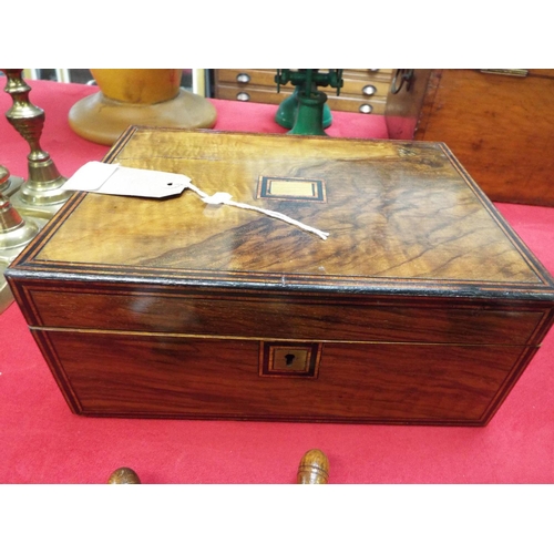 216 - An walnut inlaid writing slope