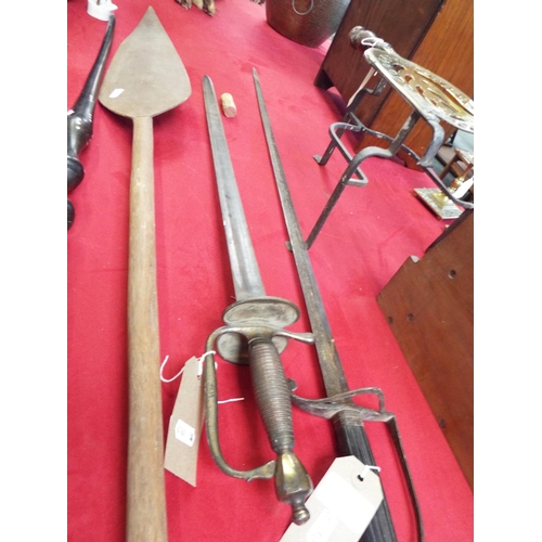 226 - An officers dress sword having gilt handle guard and pommel