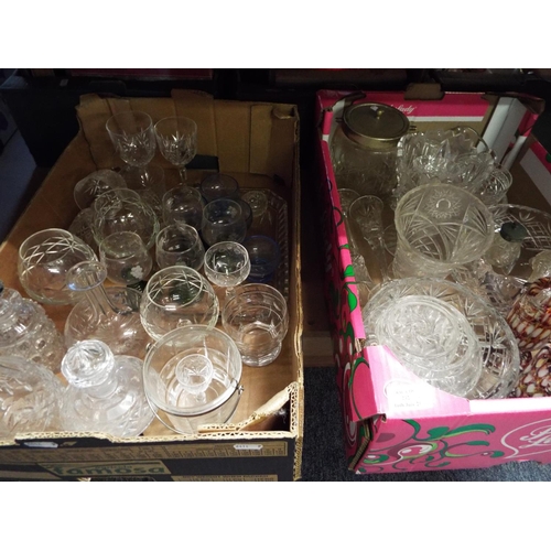 242 - A box of assorted glassware in two boxes