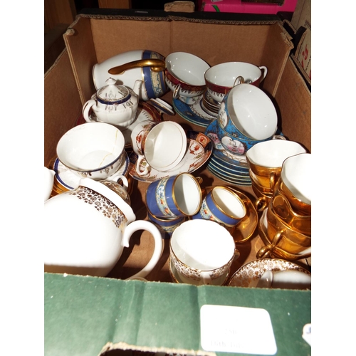 250 - A box of assorted tea and coffee ware