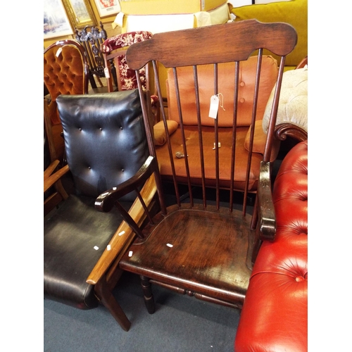 575 - A stained wood spindle back kitchen chair