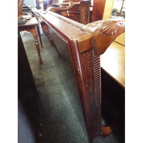 717 - A large Chinese style square top coffee table resting on short cabriole legs