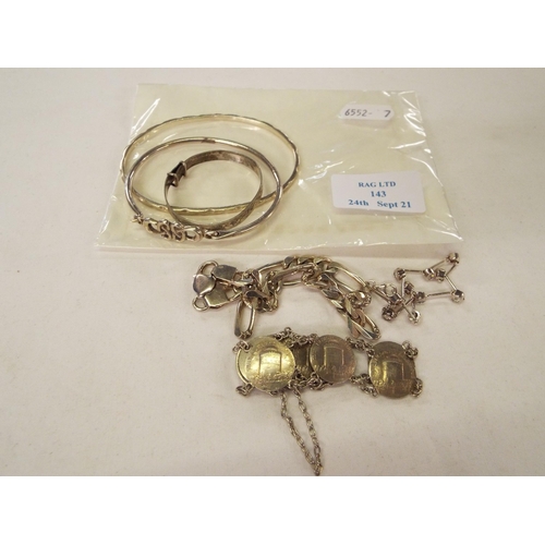 143 - Six assorted silver bracelets