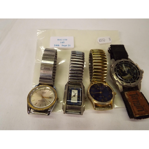 145 - Four gents wristwatches for restoration