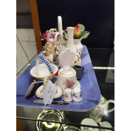 74 - A mixed selection of assorted china to include Royal Albert, Wedgwood, Aynsley and Crown Staffordshi... 