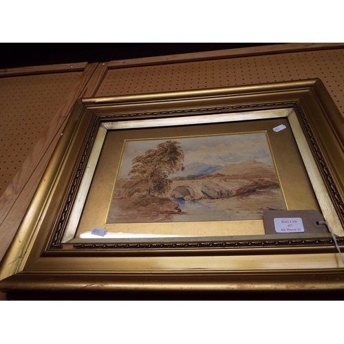 457 - A Victorian watercolour in a gilt frame of a country view