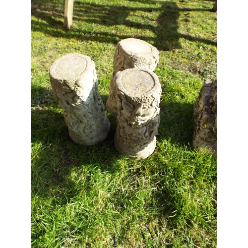 603 - Three concrete garden pedestals