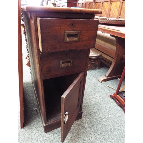 726 - A Victorian mahogany two drawers cabinet with cupboard under