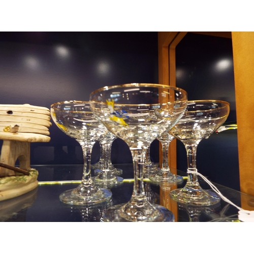 42 - A group of nine original Babycham glasses