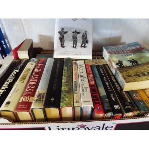 232 - A mixed selection of assorted books to include 'Spilling the Beans' by Clarrisa Dickson Wright, 'My ... 