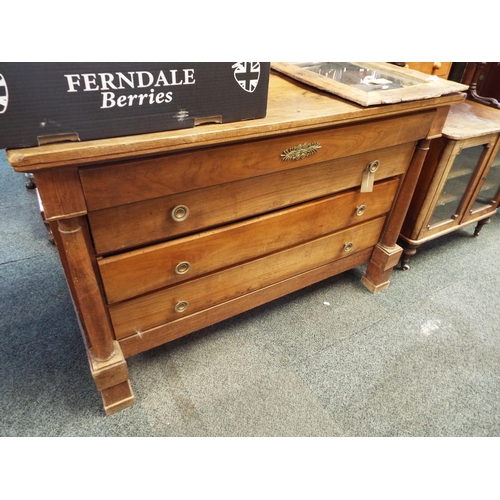 376 - A gentlemen's French chest of drawers, the top drawer having tilt front with circular brass handles