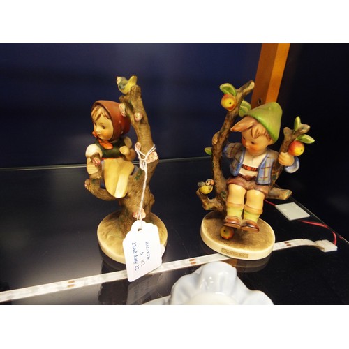 6 - Two Hummel figurines 'Apple Tree Boy' and 'Apple Tree Girl'