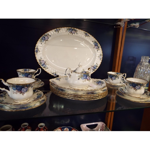 51 - A Royal Albert 'Moonlight Rose' part dinner/tea-set for four