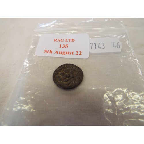 135 - Possibly 60 B.C. Apollo Celtic coin