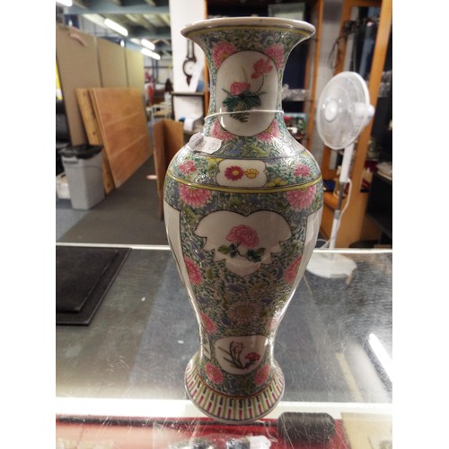 57 - A Chinese porcelain vase with flowers, butterflies etc A/F