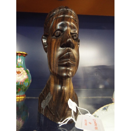 49 - A good quality carved hardwood African bust