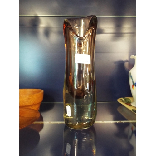 61 - A Scandinavian art glass tubular vase