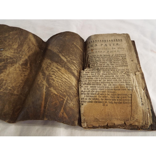 121 - An antiquarian 17thC pig skin covered parchment 'Prognostication Forever' made by ERRA PATER