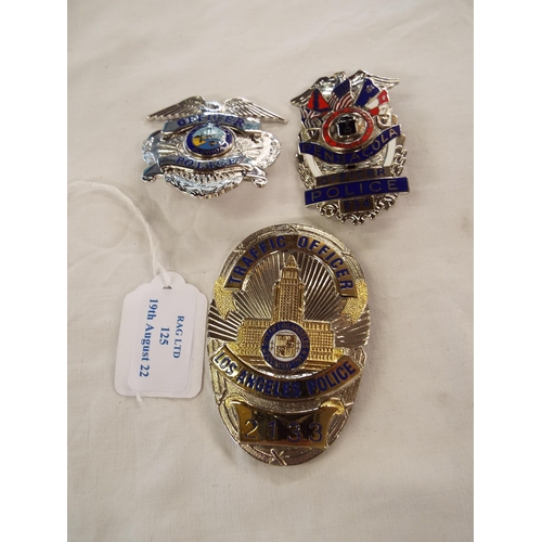 125 - Three USA police badges