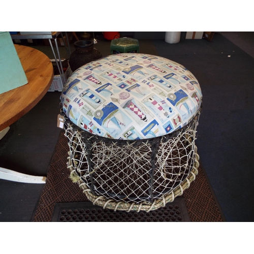 457 - A vintage lobster pot redesigned to a garden seat, 26