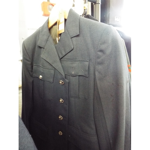 445 - A RAF blue grey jacket size 172/96 and a RAF dress O/A jacket and trousers size 176/84/72