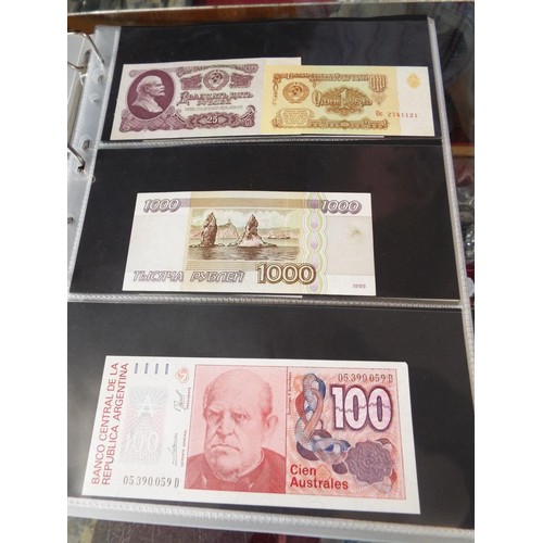 101 - An album housing approx seventy one foreign bank notes to include 'Republica Argentina', 'Banque Du ... 