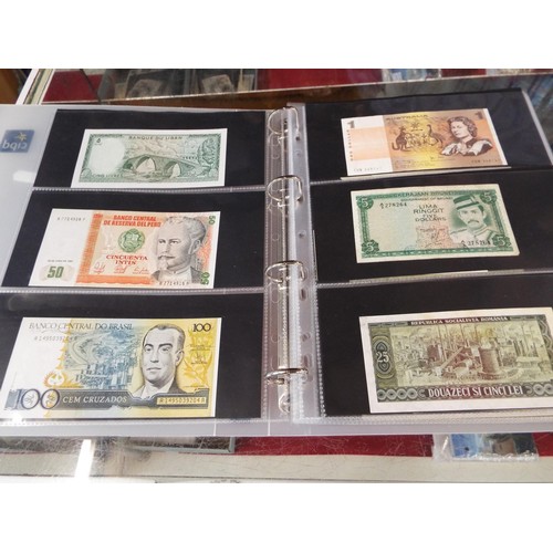 101 - An album housing approx seventy one foreign bank notes to include 'Republica Argentina', 'Banque Du ... 