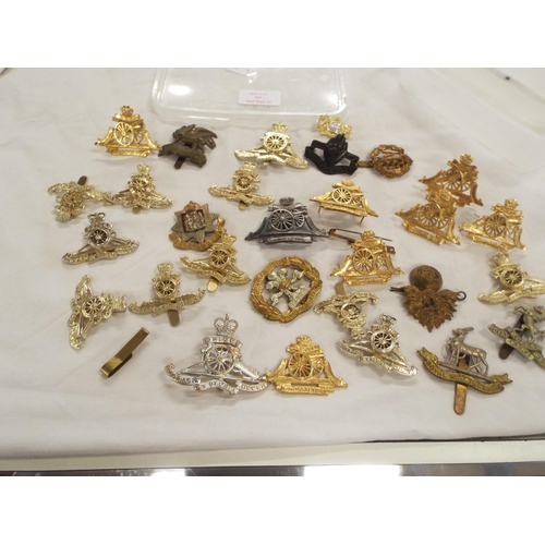 101 - A mixed selection of assorted military badges to include 'Royal Kent West', 'Royal Warwickshire', 'T... 