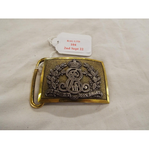 104 - An Edward VII ornate brass and white metal buckle
