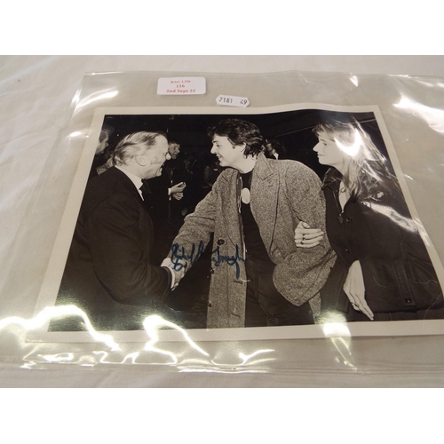 116 - A Paul and Linda McCartney photograph with Richard Attenborough, signed