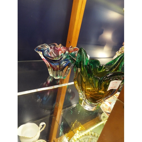 14 - Two Murano multi-coloured glass bowls