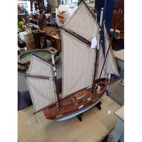 261 - A scratch built wooden sailing boat