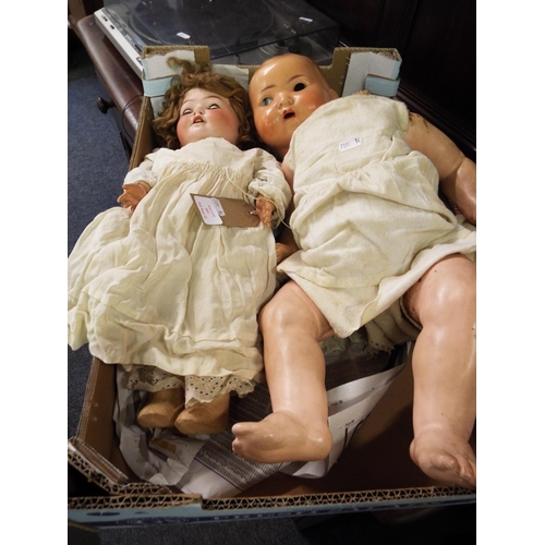 401 - Two antique dolls a Heubach Koppelsdorf bisque headed doll No 321.5 together with another (boy) doll... 