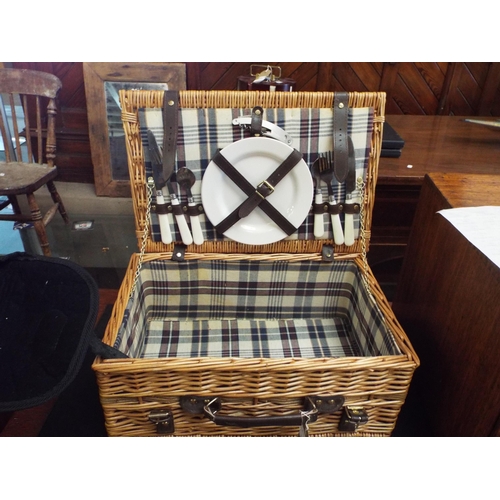 487 - A wicker picnic hamper