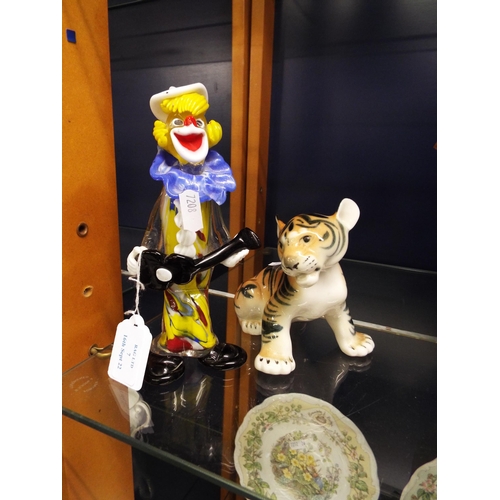 7 - A Murano glass clown and a USSR tiger cub