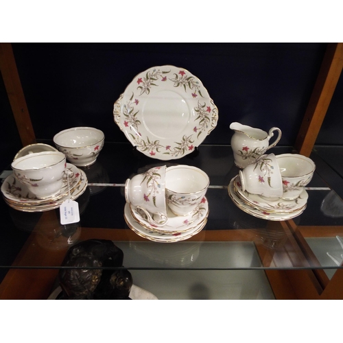 19 - A Royal Standard Fancy Free tea set having floral and fern decoration to include cups, saucers,  sid... 