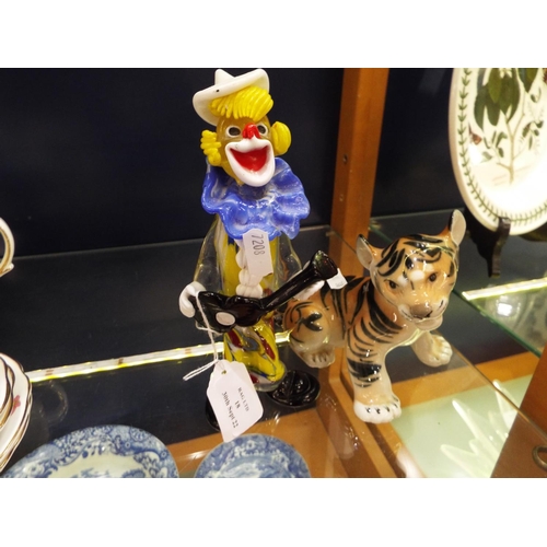 18 - A Murano glass clown and a USSR tiger cub